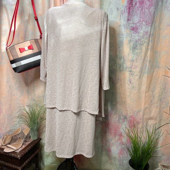 πR & M Richards Knitted Dress with Attached Open Waterfall Front Cardigan - Picture 6 of 13